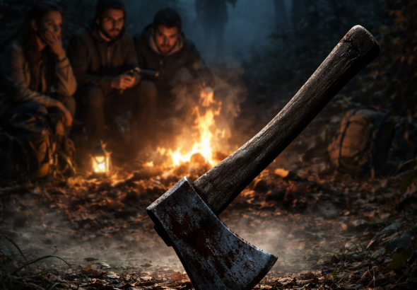 The haunted campsite at night